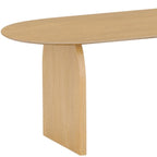 79" Natural Solid Wood Mirrored Double Pedestal Base Oval Dining Table