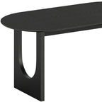 67" Black Solid Wood Mirrored Double Pedestal Base Oval Dining Table