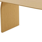 67" Natural Solid Wood Mirrored Double Pedestal Base Oval Dining Table