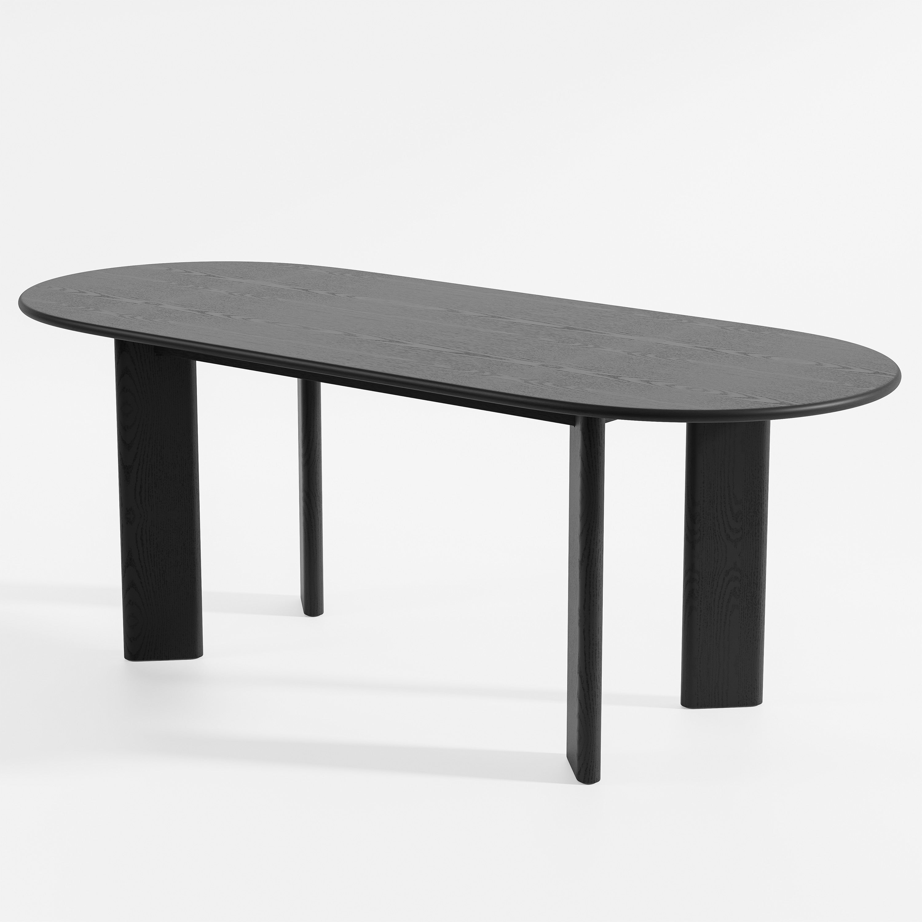 78" Black Solid Wood Oval Dining Table