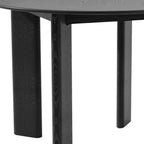 42" Black Solid Wood Round Top Dining Table