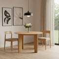 45" Beige Solid Wood Round Top Dining Table