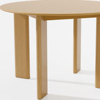 45" Beige Solid Wood Round Top Dining Table