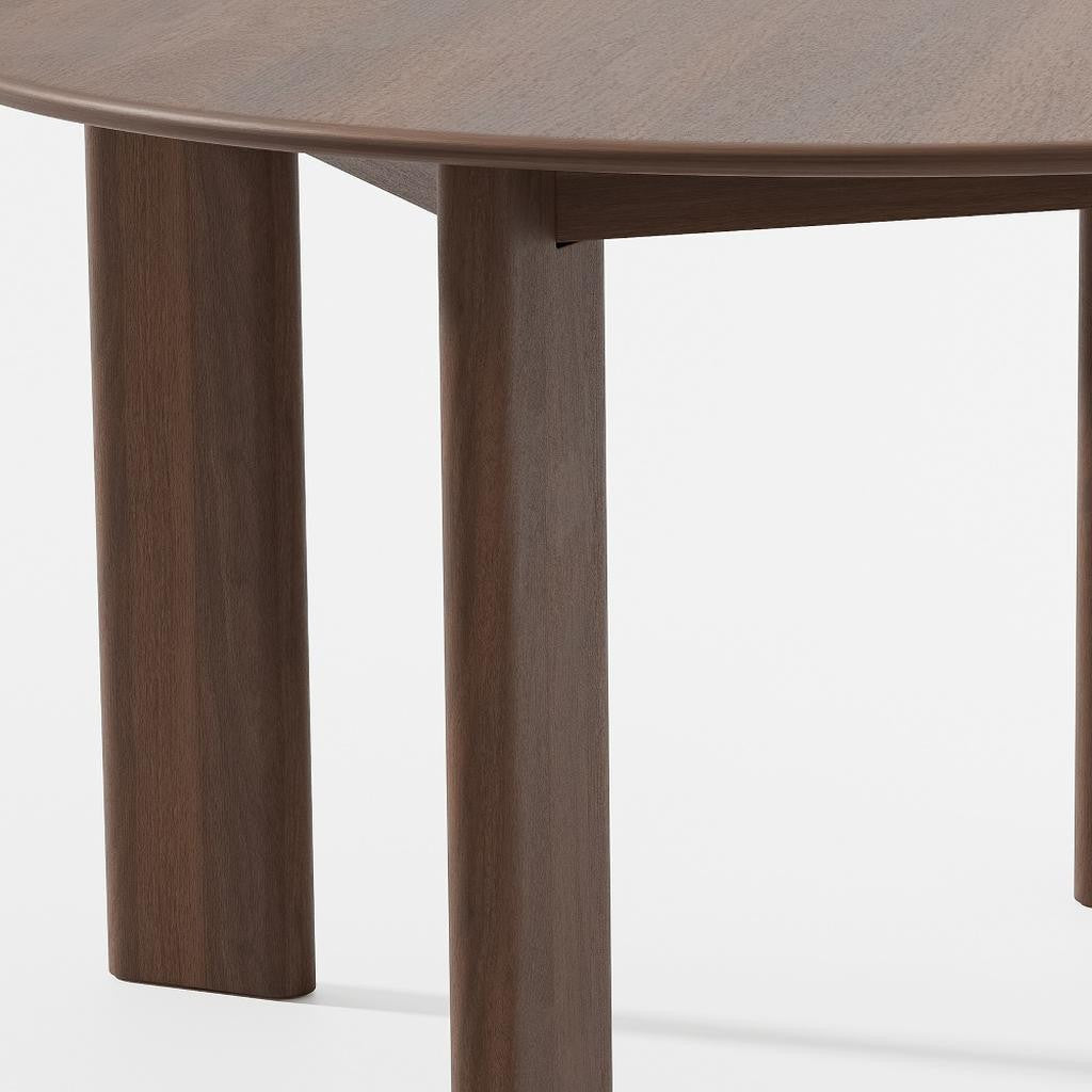 51" Brown Solid Wood Round Top Dining Table