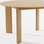 51" Beige Solid Wood Round Top Dining Table