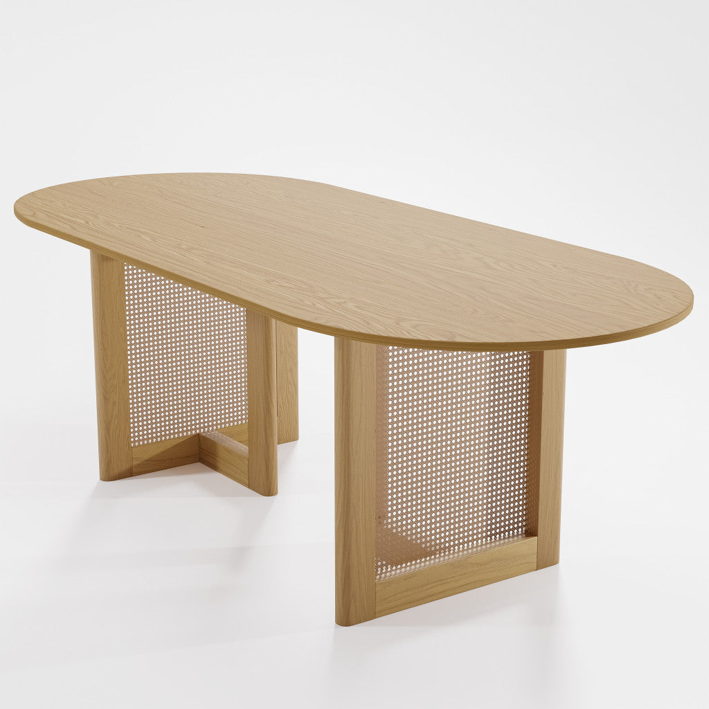 33" Yellow Solid Wood Oval Bar Table