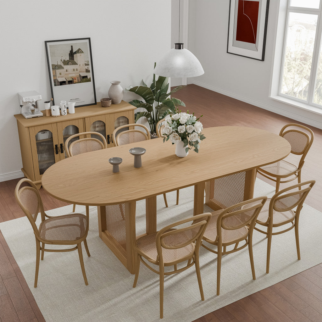 33" Yellow Solid Wood Oval Bar Table