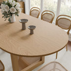 33" Yellow Solid Wood Oval Bar Table