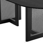 33" Black Solid Wood Oval Bar Table