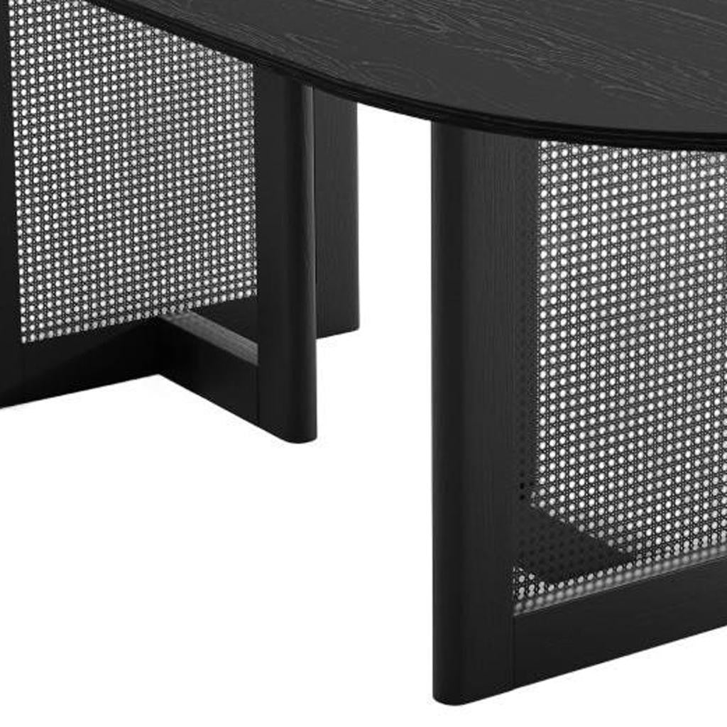 33" Black Solid Wood Oval Bar Table