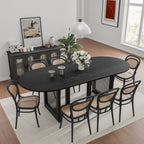 33" Black Solid Wood Oval Bar Table
