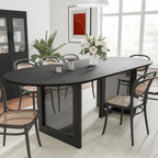 33" Black Solid Wood Oval Bar Table
