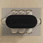 33" Black Solid Wood Oval Bar Table