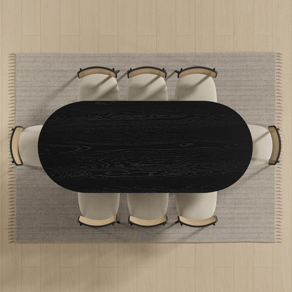 33" Black Solid Wood Oval Bar Table