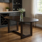 33" Black Solid Wood Oval Bar Table