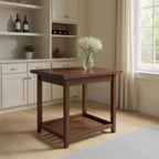 33" Brown Solid Wood Rectangular Bar Table