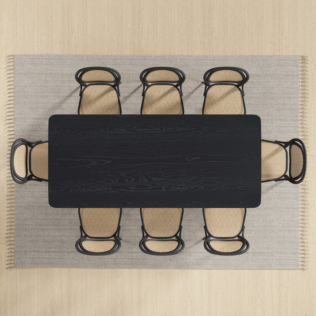 33" Black Solid Wood Rectangular Bar Table