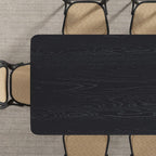 33" Black Solid Wood Rectangular Bar Table