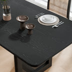 33" Black Solid Wood Rectangular Bar Table