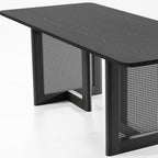 33" Black Solid Wood Rectangular Bar Table