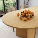 33" Yellow Solid Wood Oval Bar Table