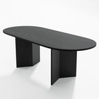 33" Black Solid Wood Oval Bar Table