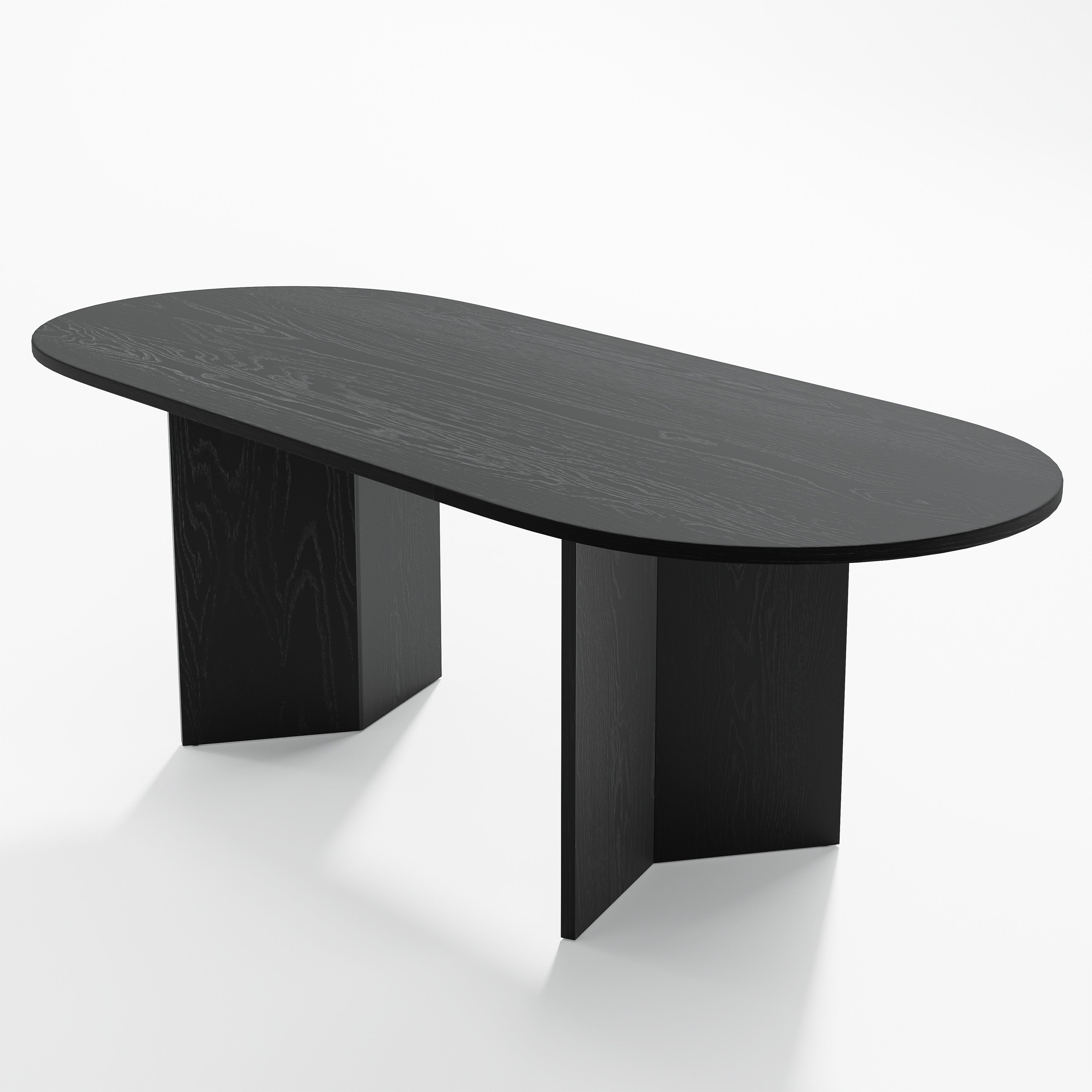 33" Black Solid Wood Oval Bar Table