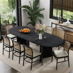 33" Black Solid Wood Oval Bar Table