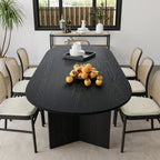 33" Black Solid Wood Oval Bar Table