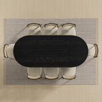 33" Black Solid Wood Oval Bar Table