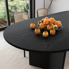 33" Black Solid Wood Oval Bar Table
