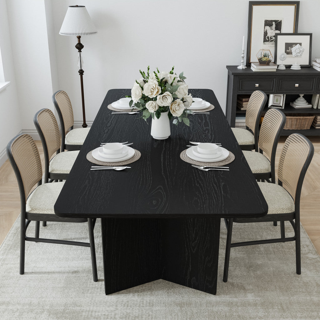 33" Black Solid Wood Rectangular Bar Table