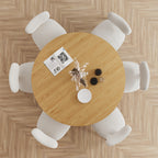 52" Yellow Solid Wood Rounded Bar Table