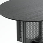 52" Black Solid Wood Rounded Bar Table