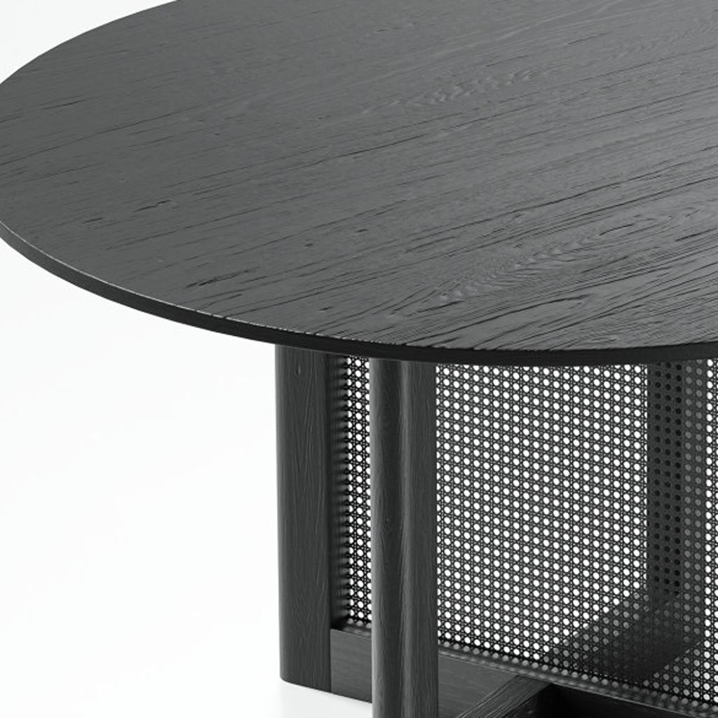 52" Black Solid Wood Rounded Bar Table