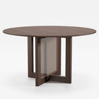 52" Brown Solid Wood Rounded Bar Table