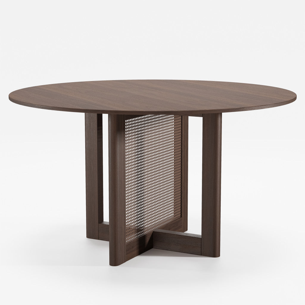 52" Brown Solid Wood Rounded Bar Table