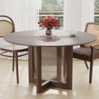 52" Brown Solid Wood Rounded Bar Table