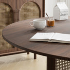 52" Brown Solid Wood Rounded Bar Table