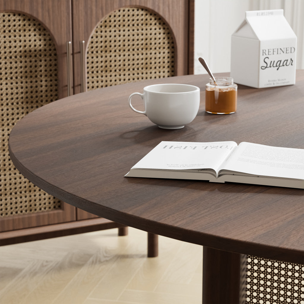 52" Brown Solid Wood Rounded Bar Table