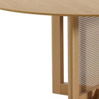 59" Yellow Solid Wood Rounded Bar Table