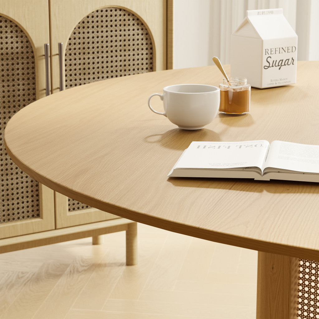 59" Yellow Solid Wood Rounded Bar Table