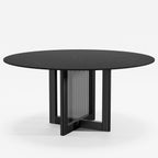 59" Black Solid Wood Rounded Bar Table