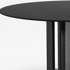 59" Black Solid Wood Rounded Bar Table