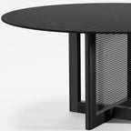 59" Black Solid Wood Rounded Bar Table
