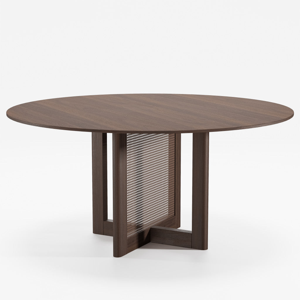 59" Brown Solid Wood Rounded Bar Table