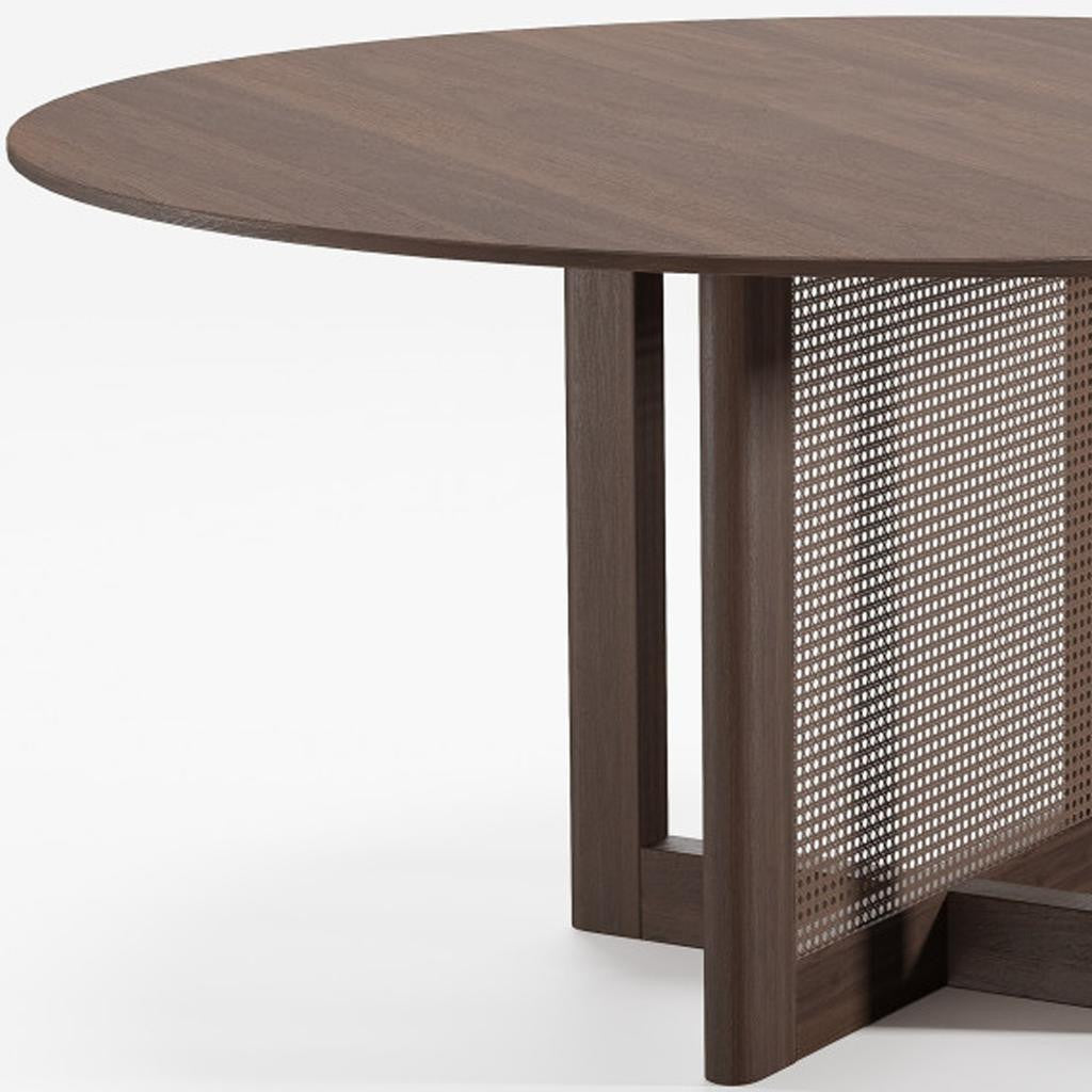 59" Brown Solid Wood Rounded Bar Table