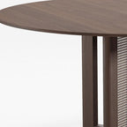 59" Brown Solid Wood Rounded Bar Table