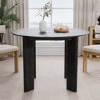 42" Black Solid Wood Rounded Bar Table