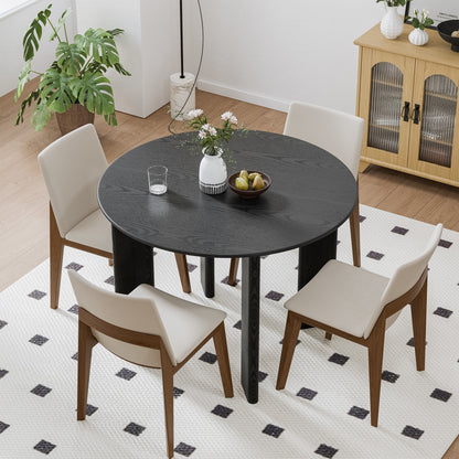 42" Black Solid Wood Rounded Bar Table